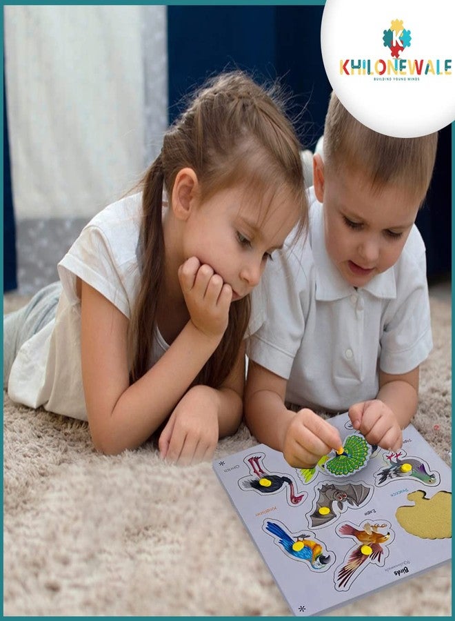 Khilonewale Wooden Wild Animal Puzzles for Kids, Educational Toys for Toddlers & Preschoolers, Jigsaw Puzzles (Birds) - Image 5